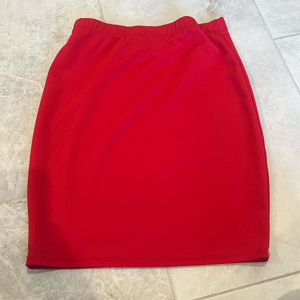 Red mini skirt